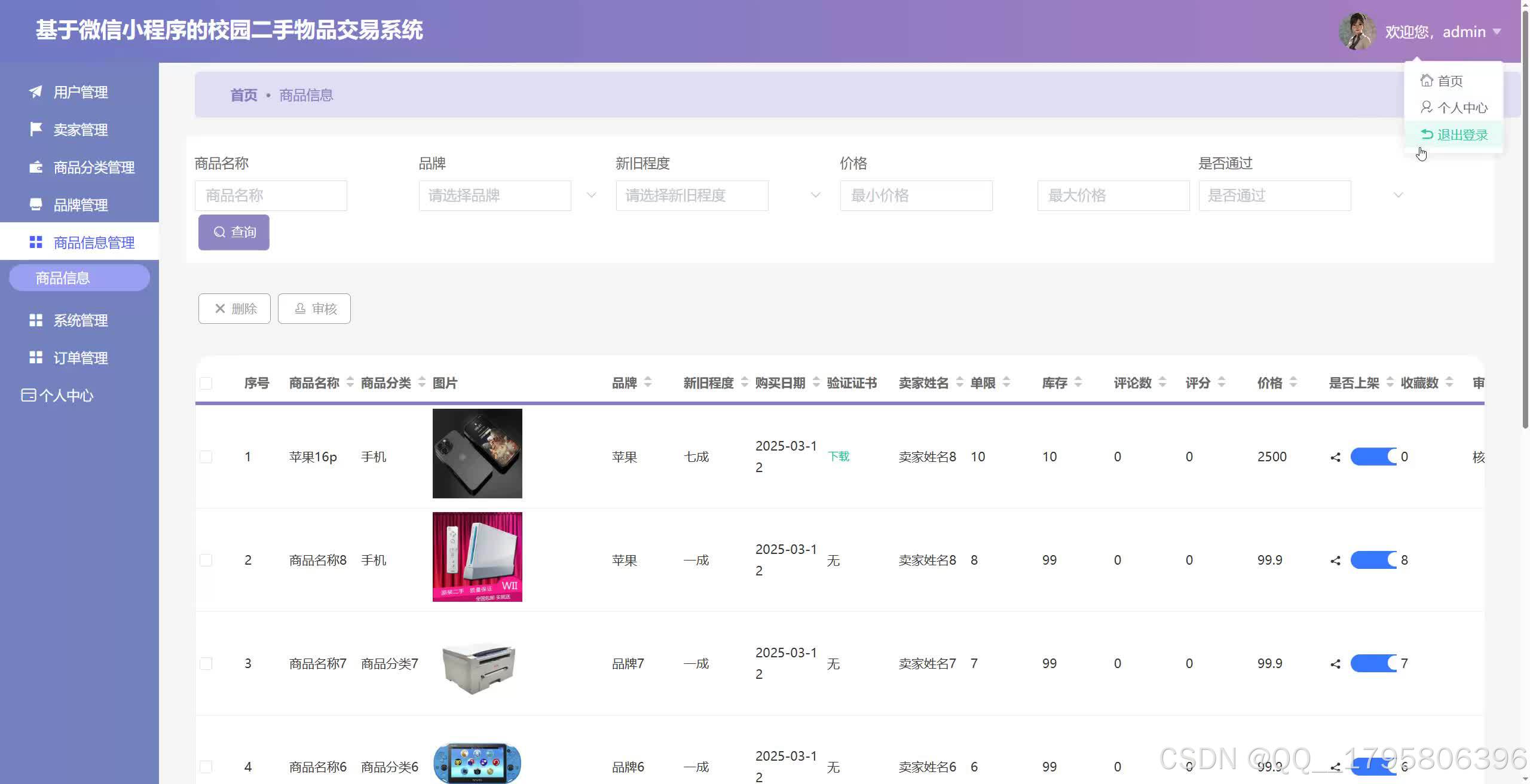 基于微信小程序的校园二手物品交易系统（毕设源码+文档）-CSDN博客