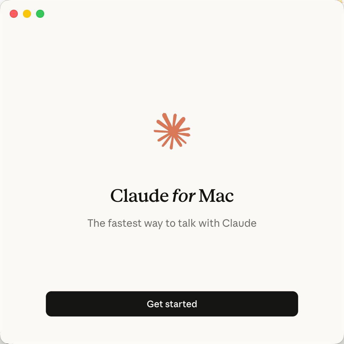 Claude Desktop 启动画面（Mac）
