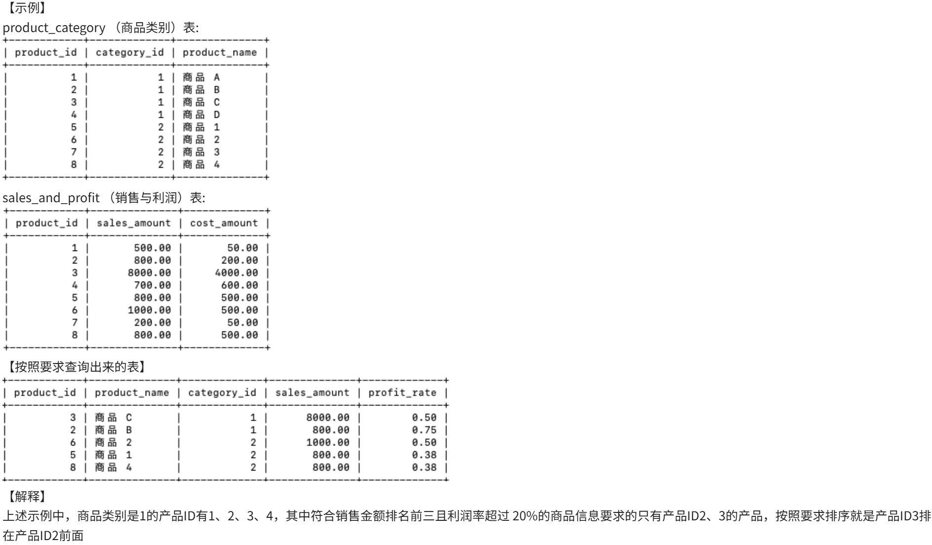 牛客网-SQL-大厂笔试真题刷题96-120题记录&解析_表:sales 用户102在产品1、2、3上花的钱最多-CSDN博客