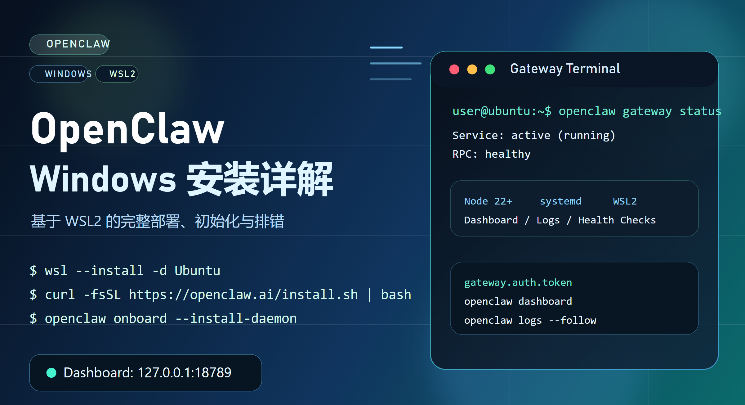 OpenClaw Windows 安装详解：基于 WSL2 的完整部署、初始化与排错