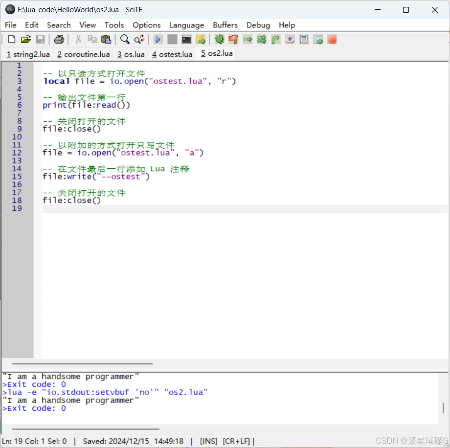Lua语言入门 - Lua 文件 I/O_lua file:close()-CSDN博客