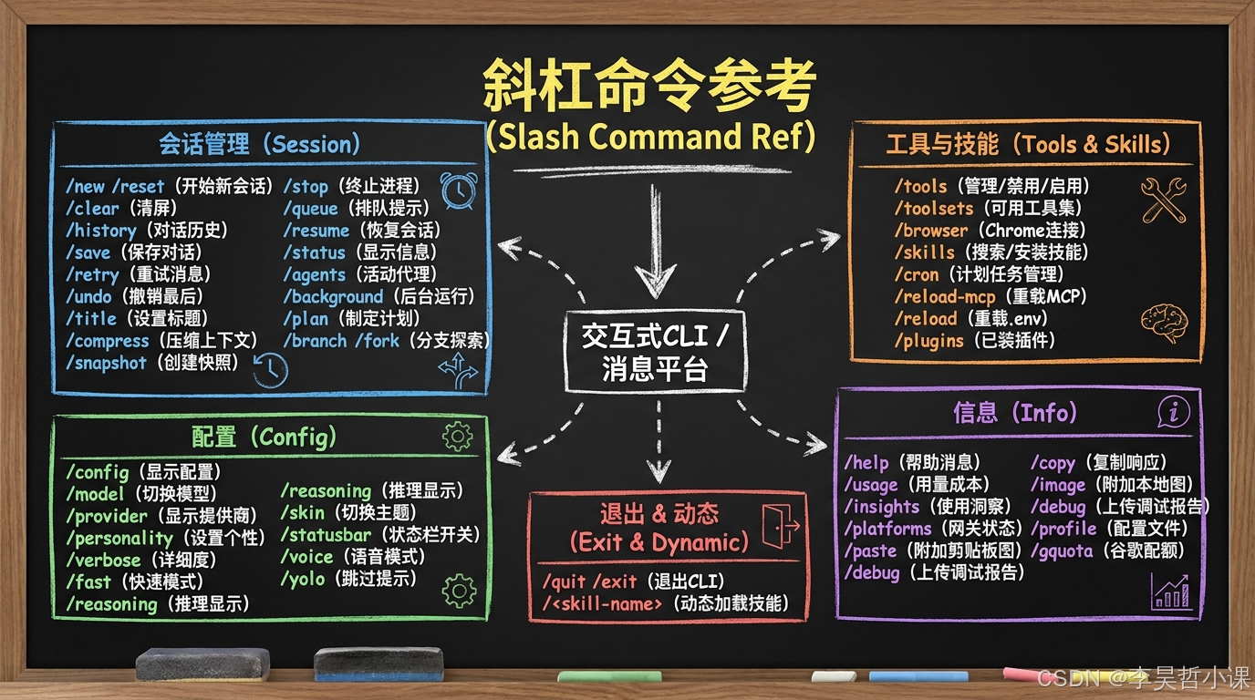 Hermes Agent CLI  Slash Command Ref