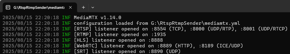 ffmpeg学习---使用ffmpeg+mediamtx实现RTSP/RTMP的推流_FFmpeg学习和实战-CSDN专栏