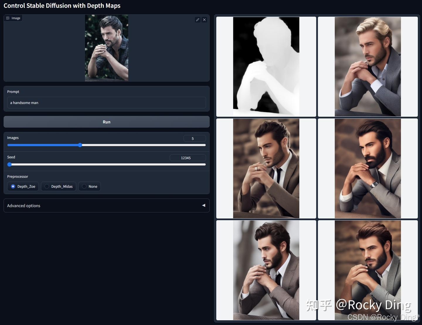 ControlNet 1.1 Depth的控制生成效果