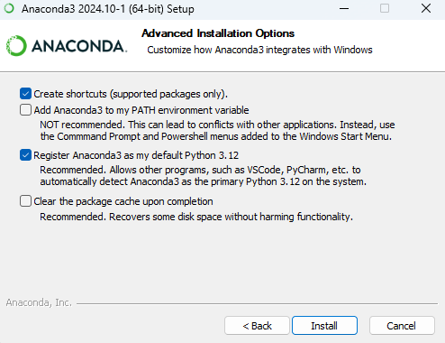[说明：此处建议配一张Anaconda安装过程中“Advanced Installation Options”界面的截图，清晰展示两个勾选项。]