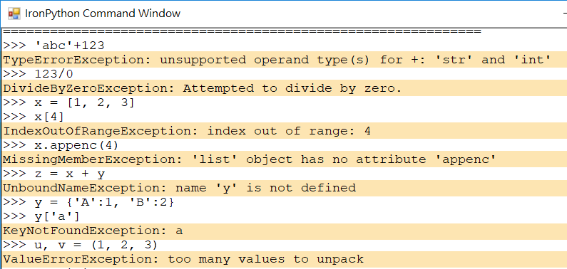 IronPython常见例外种类介绍_ironpython type-CSDN博客