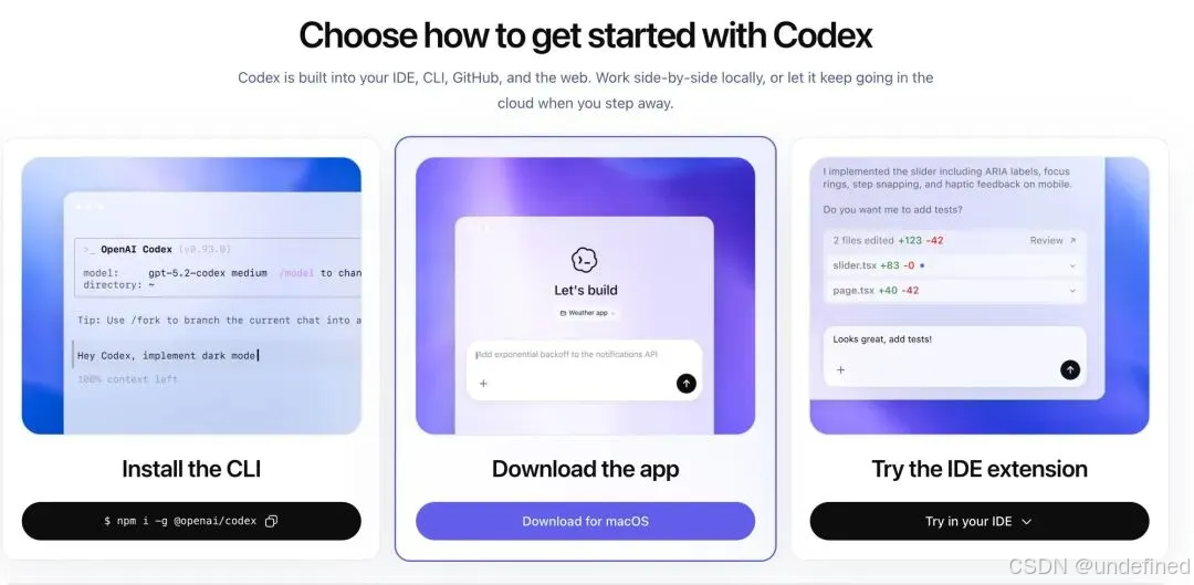 Codex界面概览