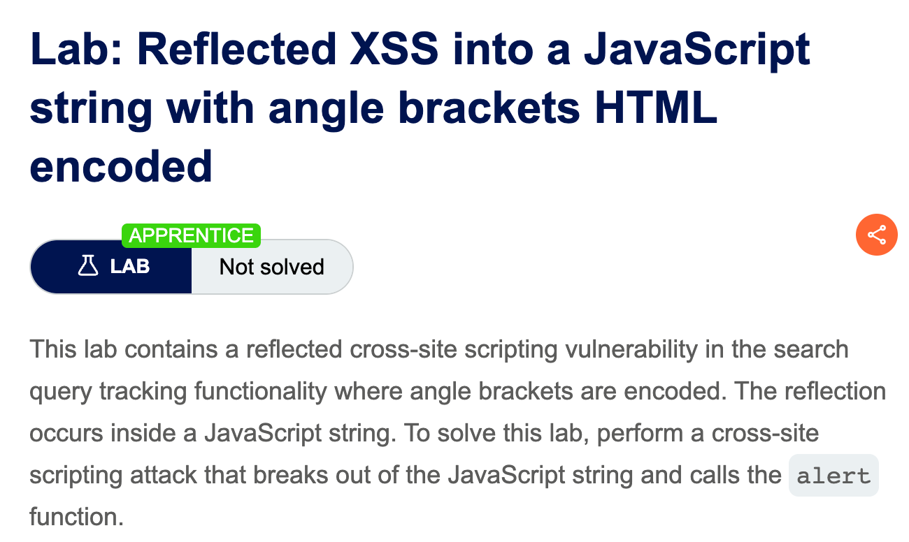 PortSwigger靶场之Reflected XSS into a JavaScript string with angle ...