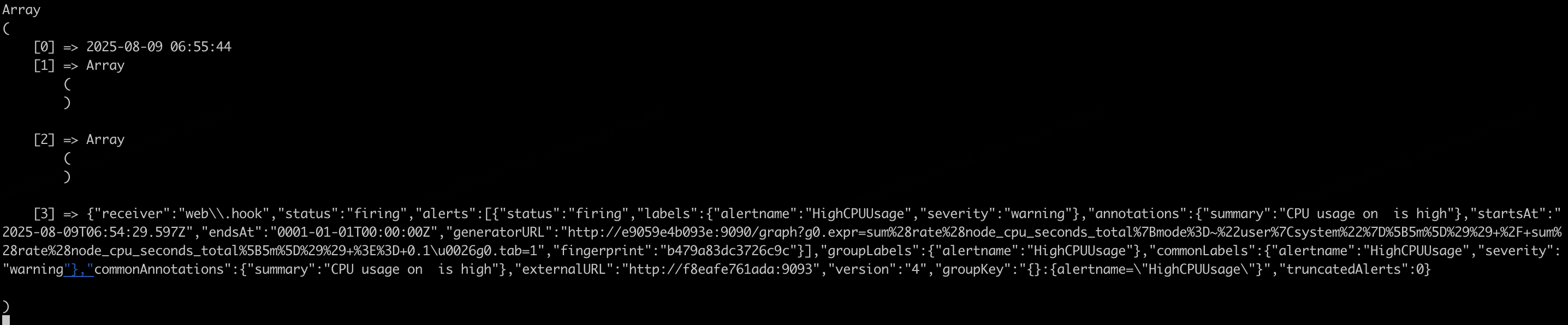 webhook 收到的报文