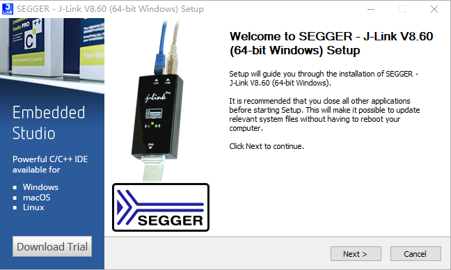 安装J-Link-4