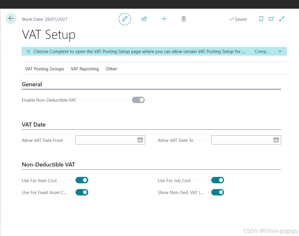 Vat Posting Setup Example Set up nondeductible VAT-CSDN博客