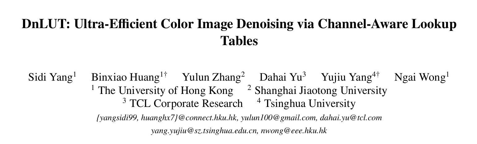 DnLUT: Ultra-Efficient Color Image Denoising via Channel-Aware Lookup Tables