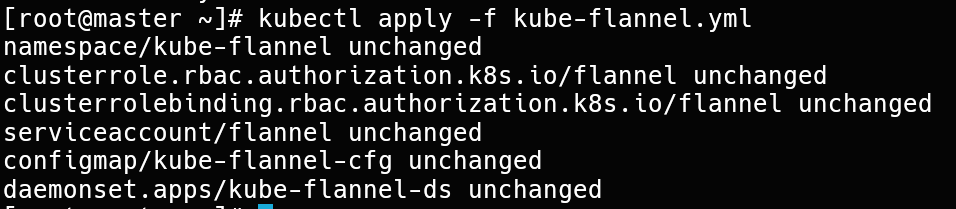 【截图 9：kubectl apply -f kube-flannel.yml 输出】