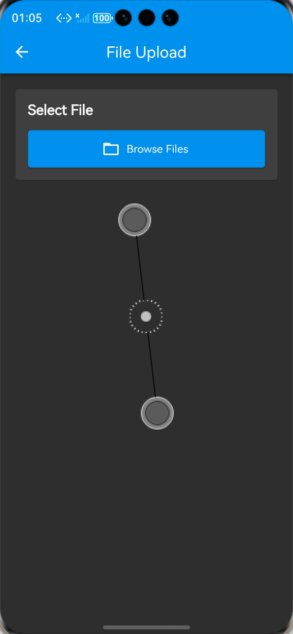 鸿蒙Flutter文件上传选择文件页面(深色模式)
