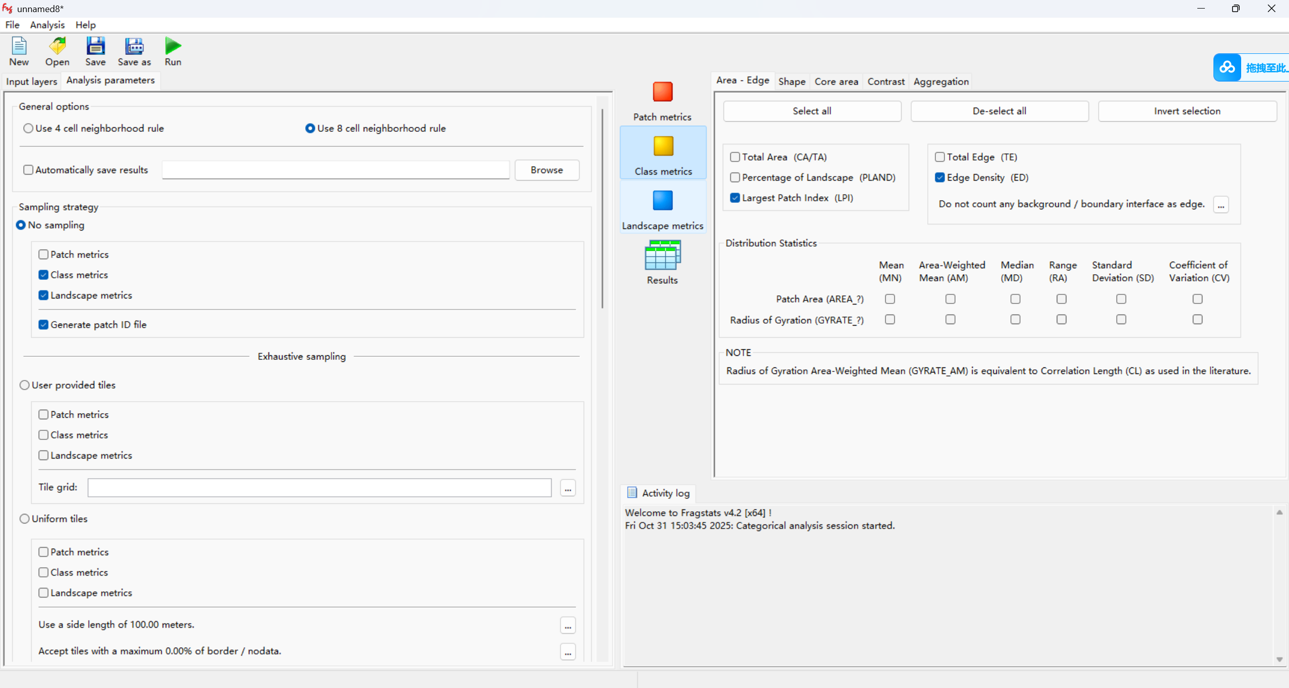 Fragstats Software Interface 利用Fragstats计算景观指数_fragstats 4.2-CSDN博客