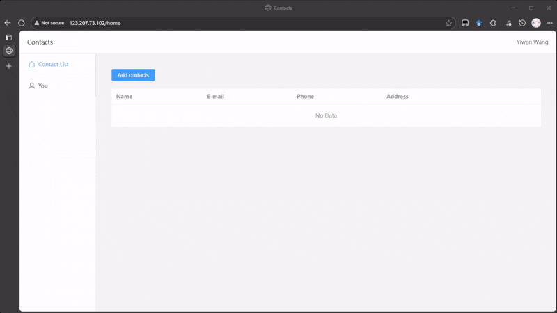 First Assignment - Frontend and Backend Separation Contacts System-CSDN博客