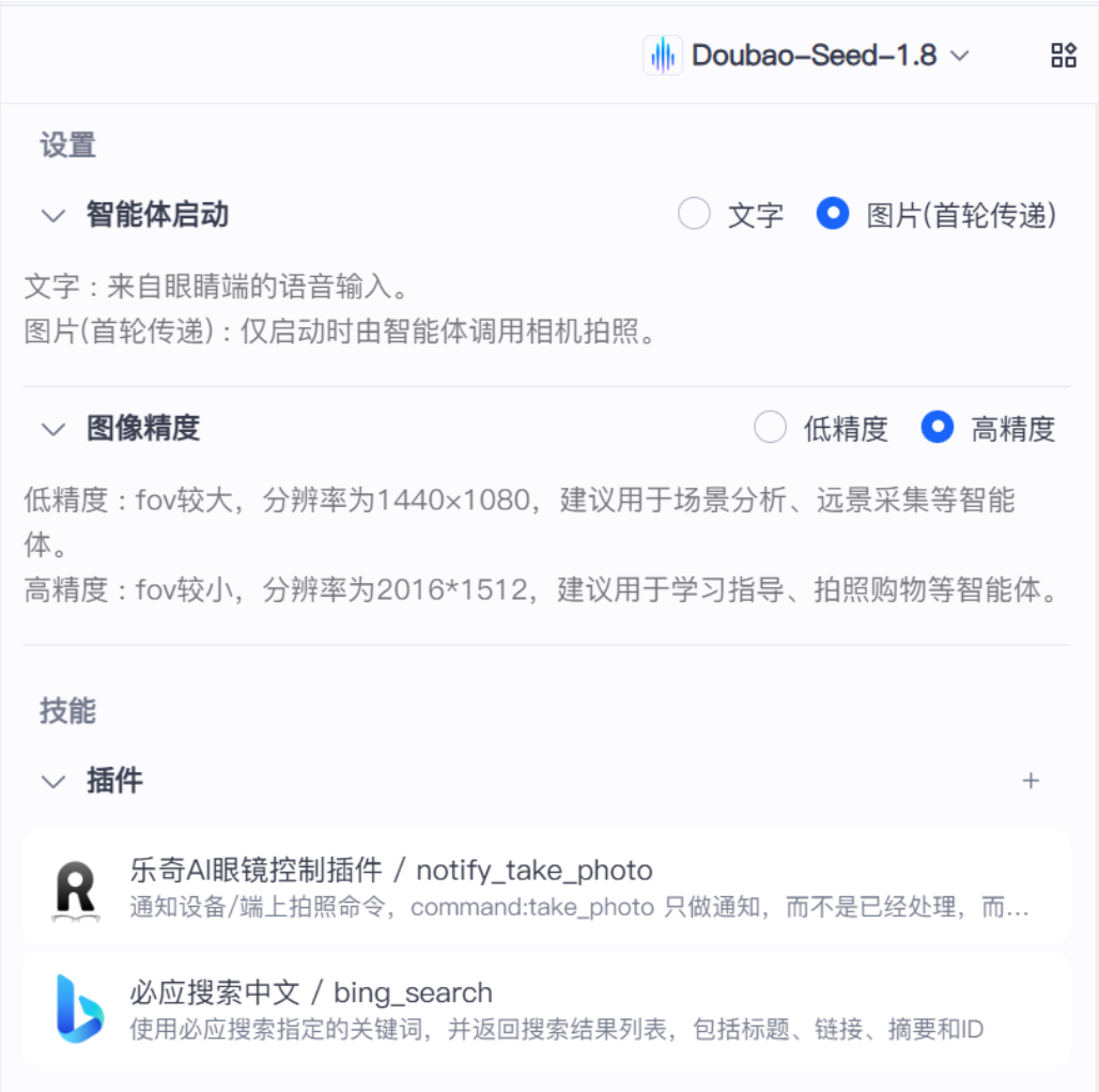 The glasses capture the surrounding environment and trigger recognition