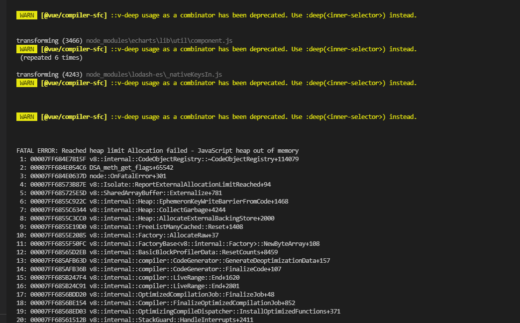 FATAL ERROR: Reached heap limit Allocation failed - JavaScript heap out ...