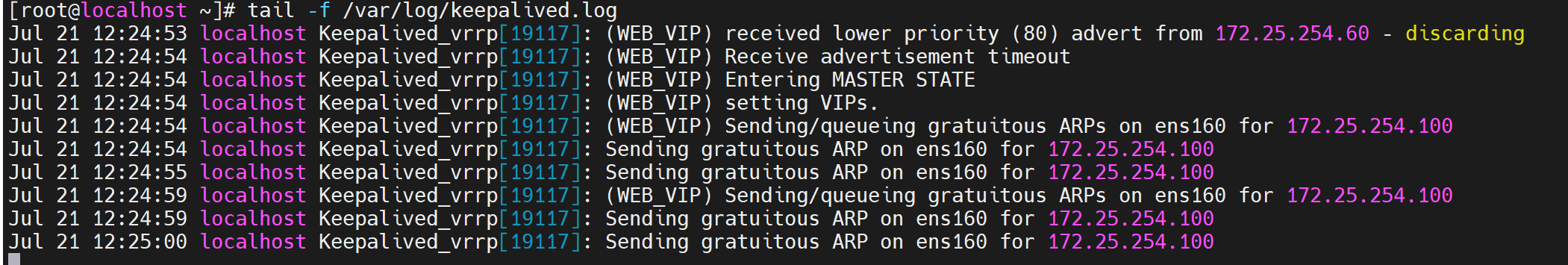 keepalived高可用集群