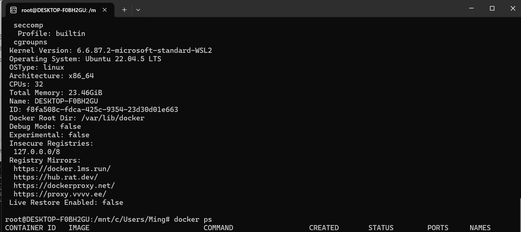 docker 信息