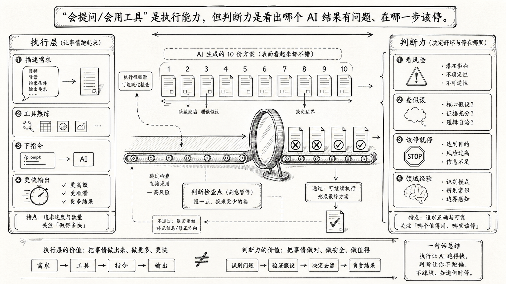 执行技能和判断力的对照机制图