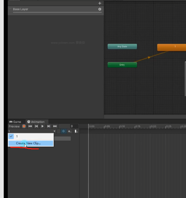 Unity学习--动画基础--[Animator动画状态机]Animator Controller动画控制器(状态机)_untiy 状态机