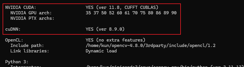 wsl中编译OpenCV使用gpu