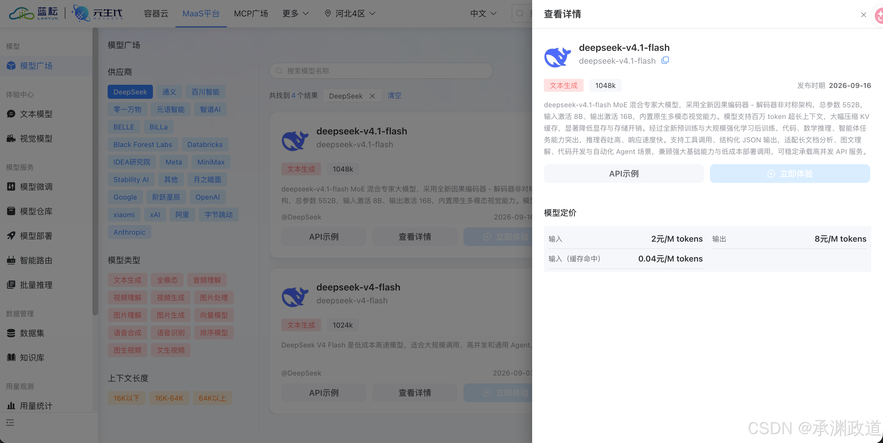 蓝耘模型详情及实测时价格