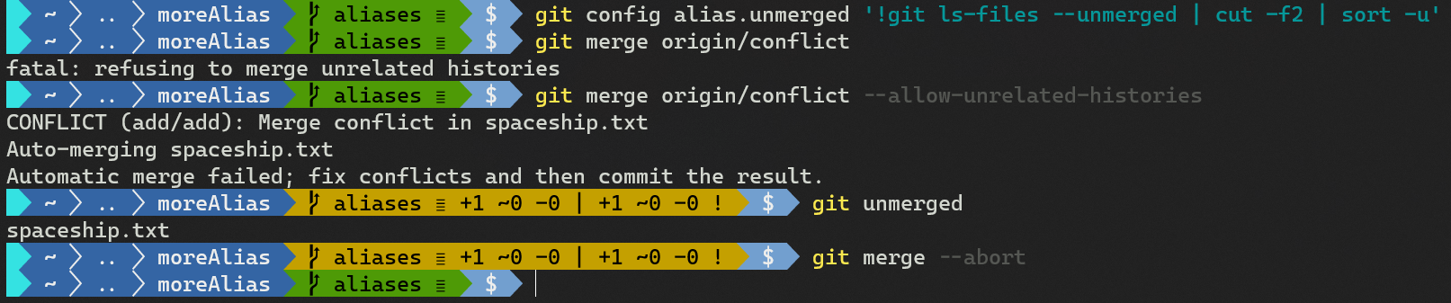 git unmerged