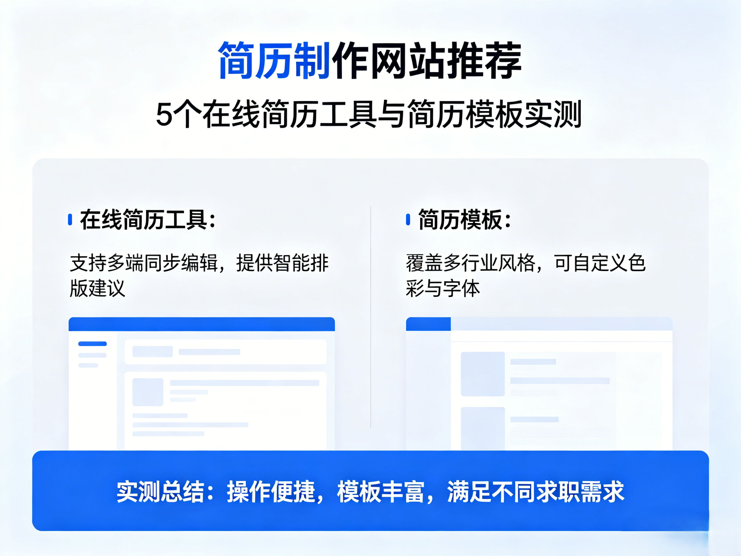 简历制作网站推荐：5个在线简历工具与简历模板实测