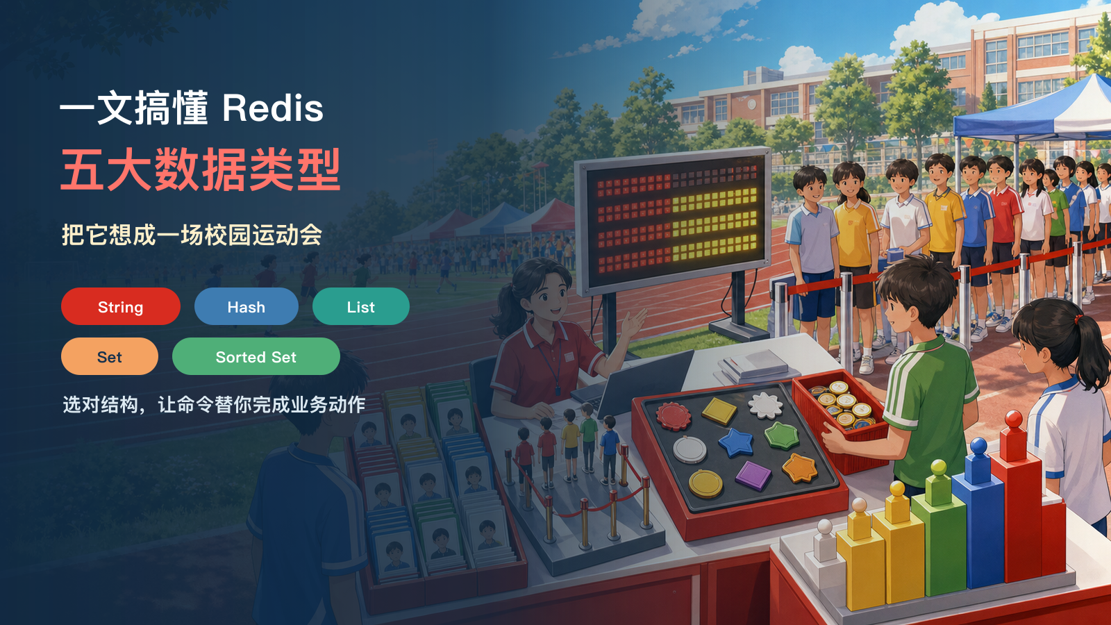 校园运动会里的 Redis 五大数据类型