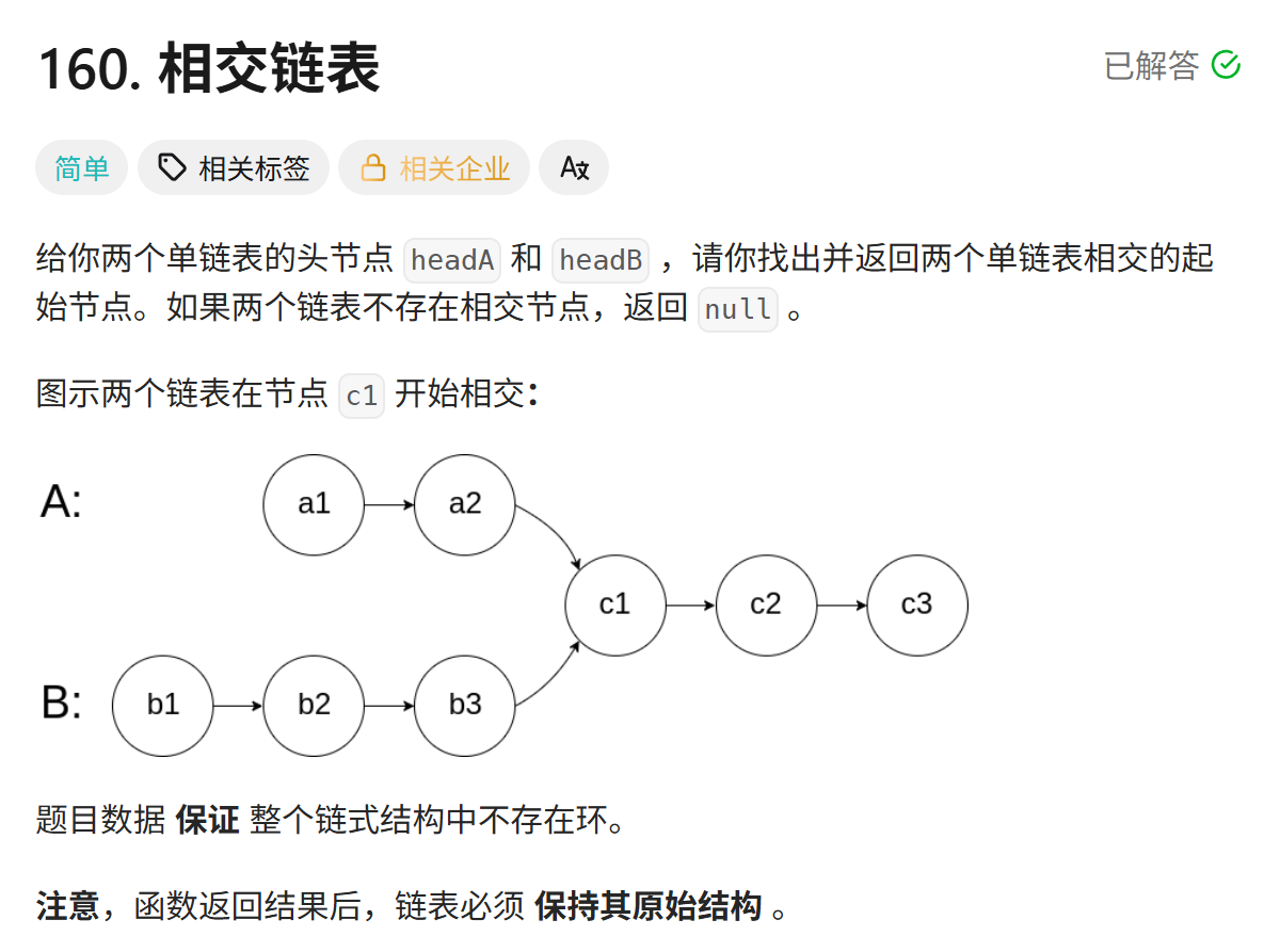【LeetCode刷题指南】--链表的回文结构详解，相交链表