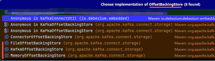 OffsetBackingStore的实现类