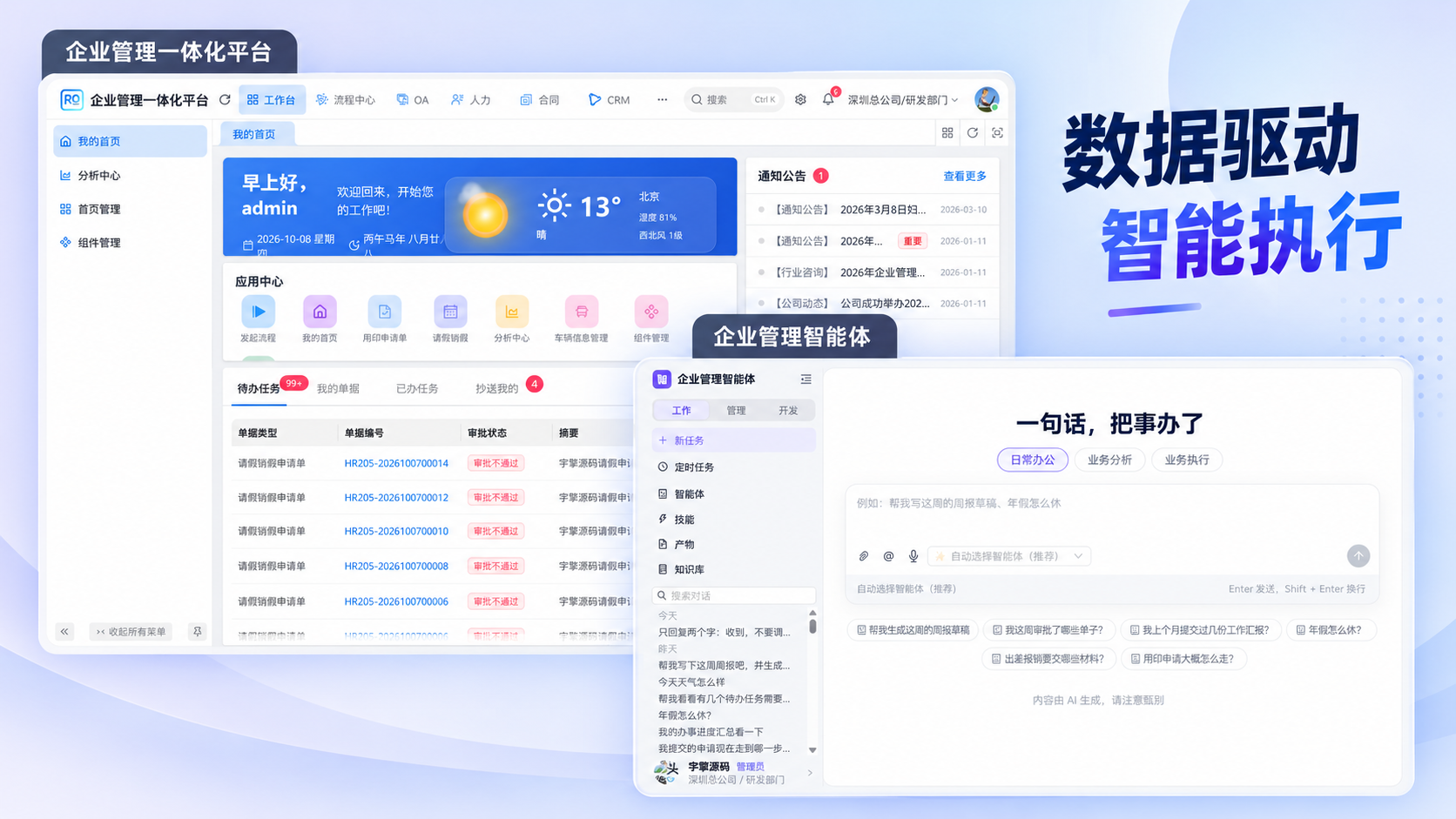RuoYi Office 企业管理一体化平台与企业管理智能体