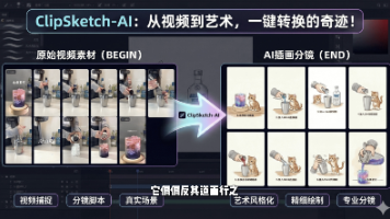 视频不用再一张张截图:ClipSketch AI 把关键画面转成漫画,还能顺手生成文案封面图