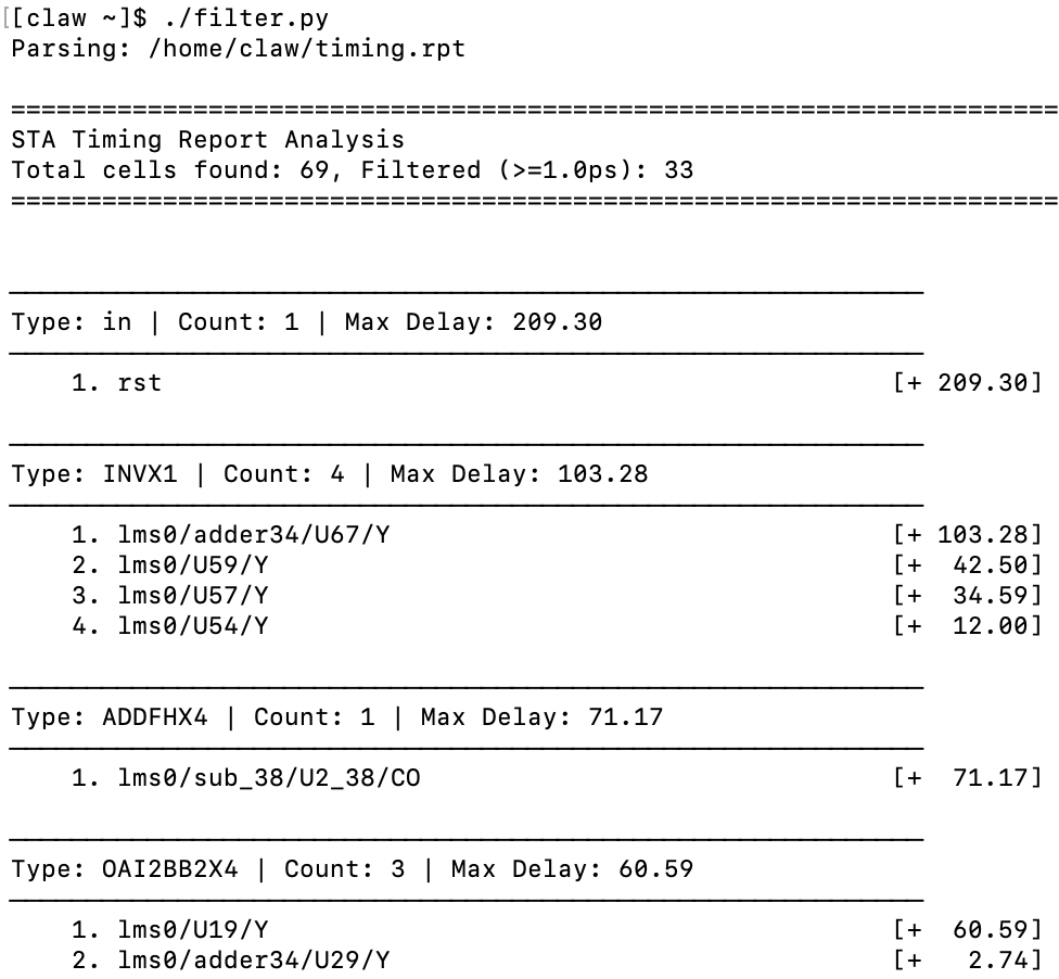 OpenClaw编写的STA后处理脚本效果