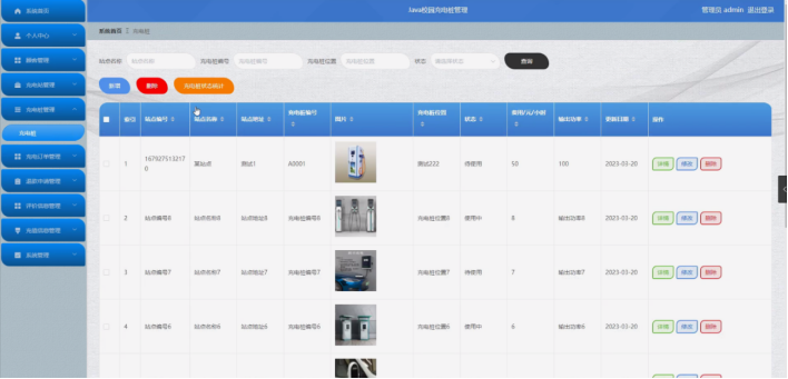 计算机毕业设计springbootJava校园充电桩管理 基于Spring Boot的校园充电桩管理系统设计与实现 Java Spring Boot框架下的校园充电桩管理平台开发