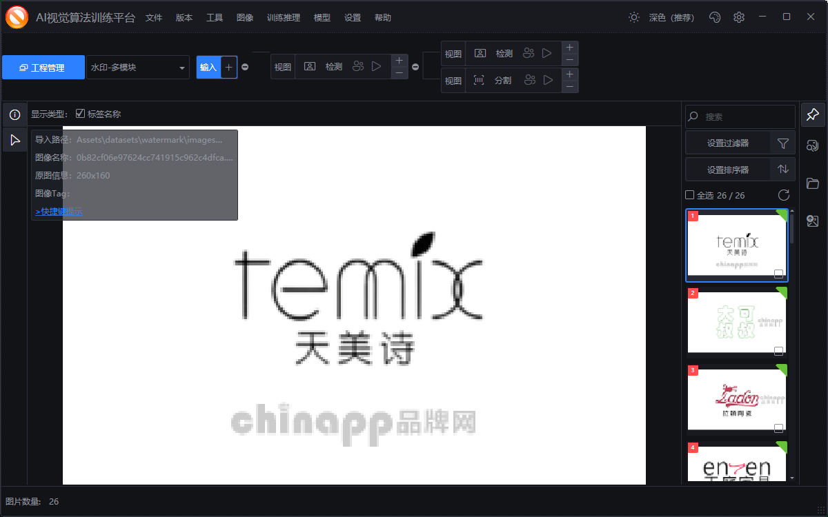 输入图像页面