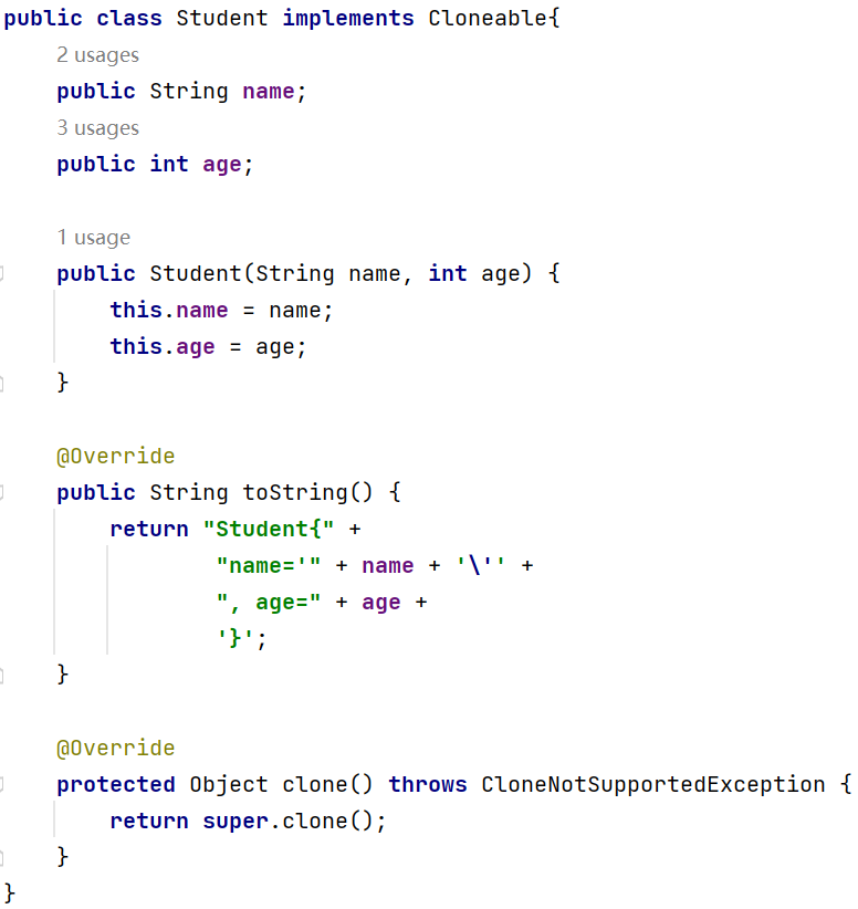 Java中Comparable,Comparator,Clonaeble接口