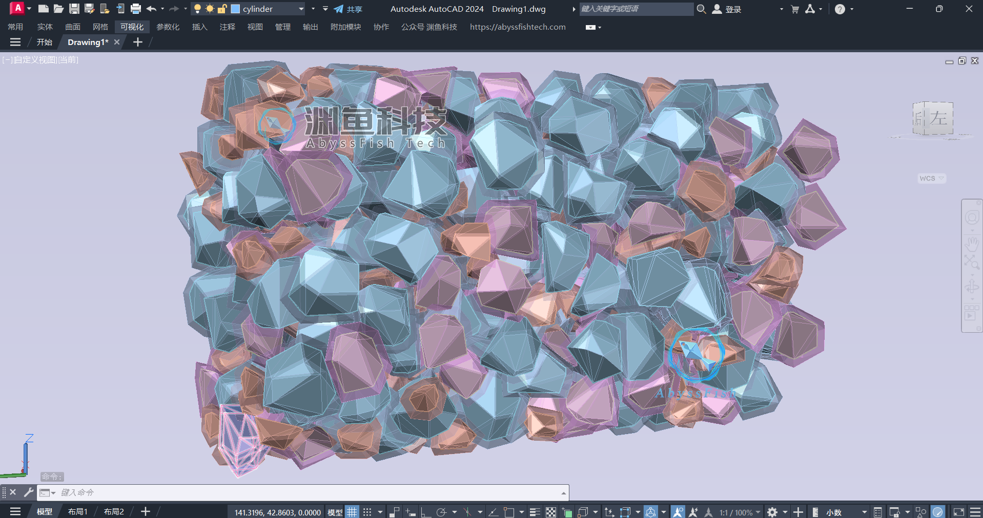 AutoCAD重力堆积模型3D