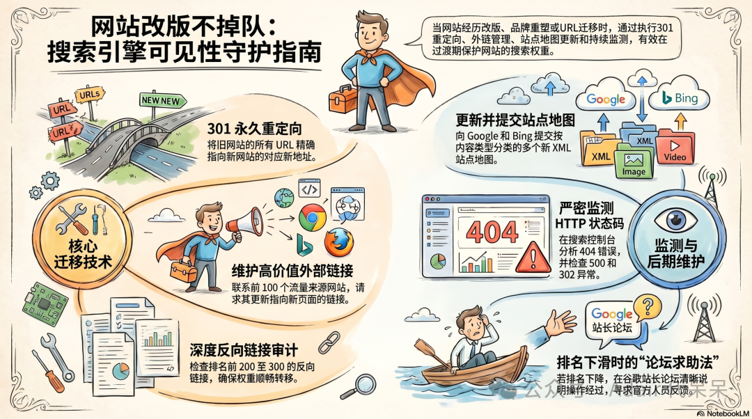 网站改变时和改变后保持搜索引擎可见性