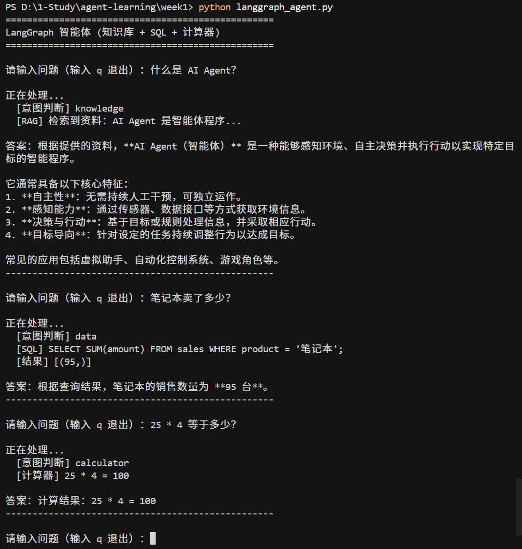 智能体成功区分知识类、数据类、计算类问题在这里插入图片描述