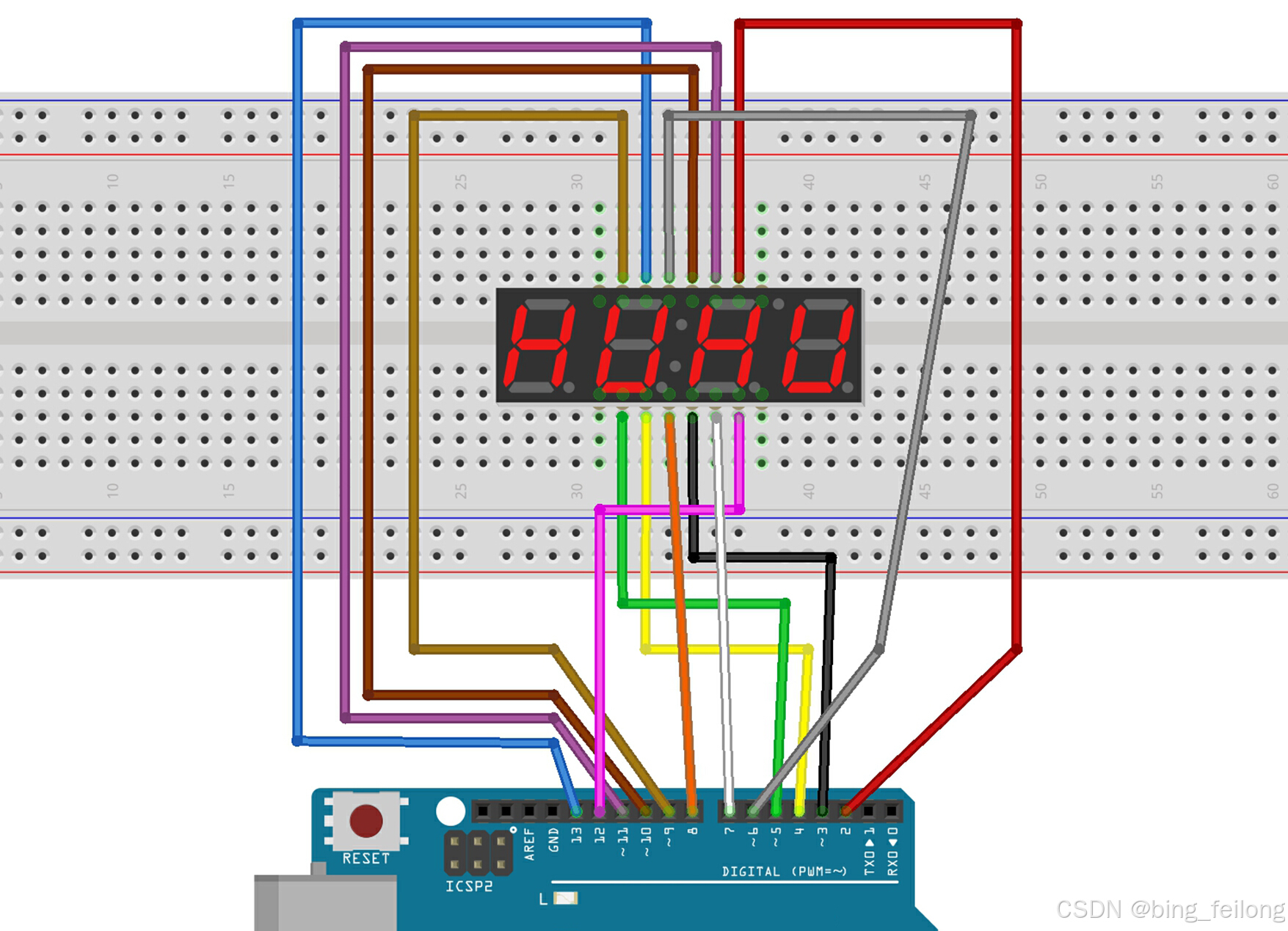 Arduino UNO学习笔记(4): 数码管+温度传感器=＞显示温度_uno板温度显示器连接-CSDN博客