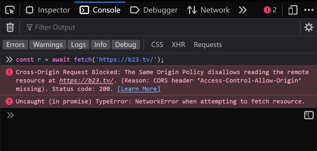 Firefox's ERROR message said, Cross-Origin Request Blocked: the Same Origin Policy disallows reading the remote resource at ...