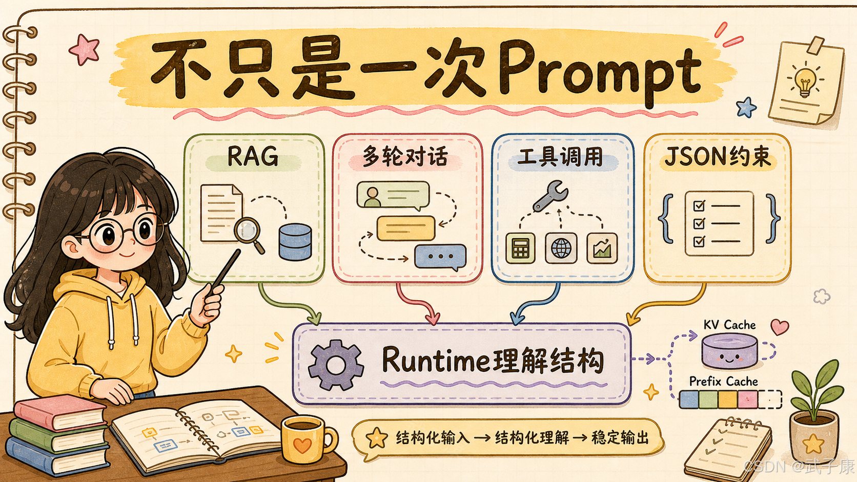 不只是一次 Prompt：RAG、多轮对话、工具调用、JSON 约束构成 Runtime 理解结构