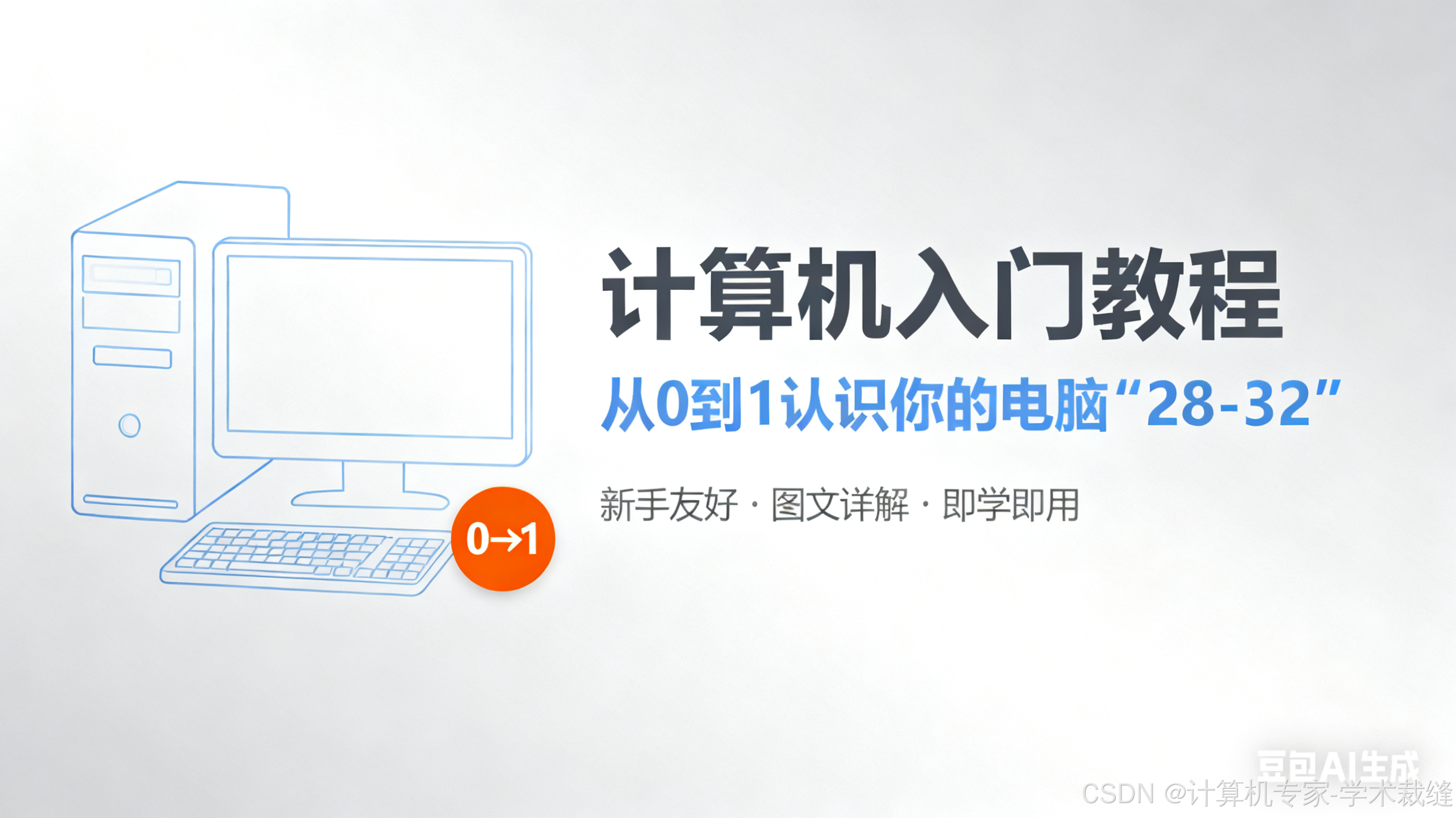 计算机入门教程:从 0 到 1 认识你的电脑_电脑基础知识教程自学-CSDN博客