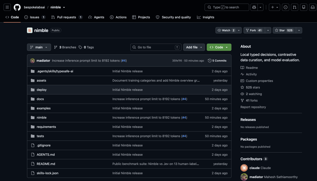 Bespoke Nimble GitHub 仓库截图