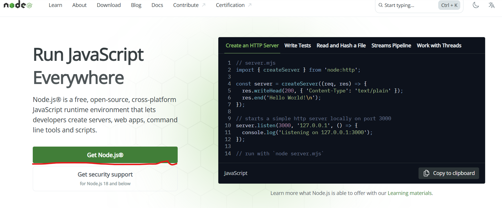 点get Node.js