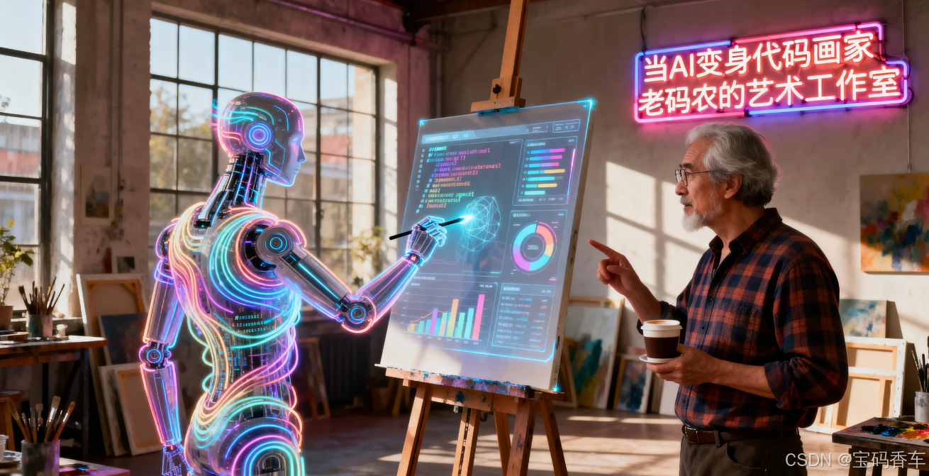 当AI变身代码画家：初级Python开发者的创意'画布'如何避免被'AI画笔'覆盖？—— 老码农的艺术工作室