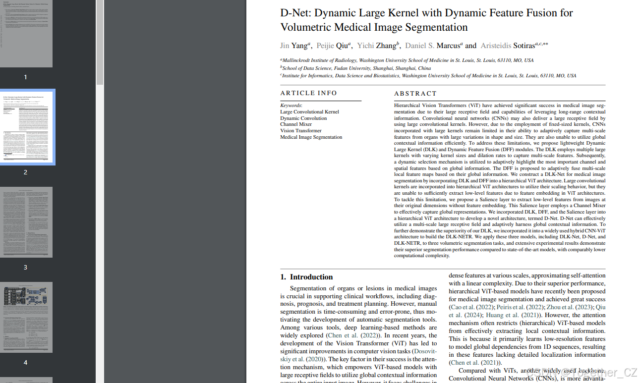 D-Net: Dynamic Large Kernel with Dynamic Feature Fusion for Volumetric ...